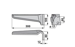 Nůž rotačních bran pravý Breviglieri 88310