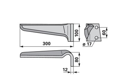 Nůž rotačních bran pravý Breviglieri 88310 - 
