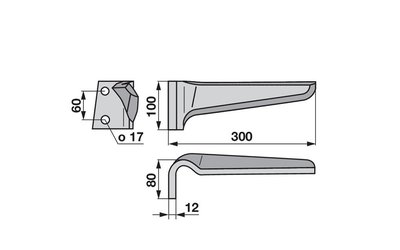 Nůž rotačních bran levý Breviglieri 88311 - 