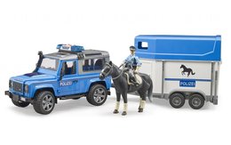  LAND ROVER, POLICIE, přepravník, figurka, kůň