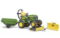  John Deere zahradní traktor ,vozík, figurka - 