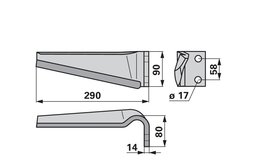  Nůž rotačních bran pravý Carraro 155216