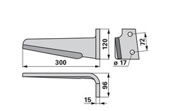 Nůž rotačních bran pravý Celli KR6226031