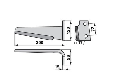 Nůž rotačních bran pravý Celli KR6226031 - 