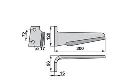 Nůž rotačních bran levý Celli KR6226041