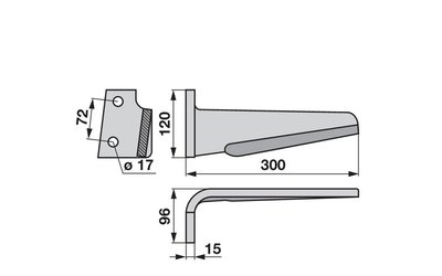 Nůž rotačních bran levý Celli KR6226041 - 