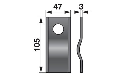 Nůž rotačky zvlněný (25ks) 105x47x3, d=21,0 - 