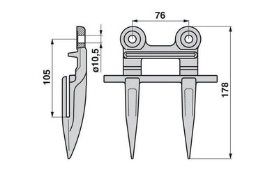 Dvojprst krajní Claas 676249.10 - 