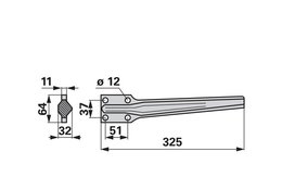 Nůž rotačních bran levý Eberhardt 300327