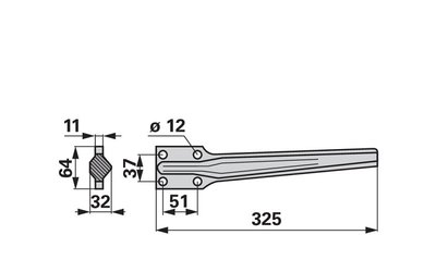 Nůž rotačních bran levý Eberhardt 300327 - 