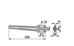 Nůž rotačních bran pravý Eberhardt 300328
