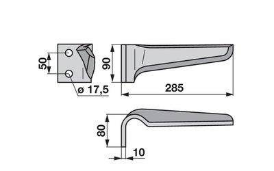 Nůž rotačních bran levý Eberhardt 302142 - 