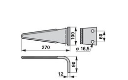 Nůž rotačních bran rovný Feraboli 7A48010