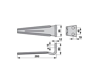 Nůž rotačních bran vhodný pro Forigo F100 anstelle von Forigo F100 - 