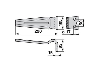Nůž rotačních bran rovný Forigo RLM58001 - 