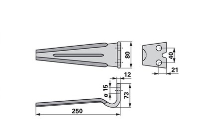 Nůž rotačních bran rovný Forigo RLM71001 - 