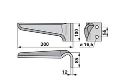 Nůž rotačních bran pravý Frandent 9115060001