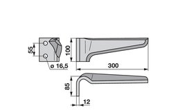 Nůž rotačních bran levý Frandent 9115060002