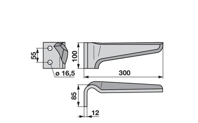 Nůž rotačních bran levý Frandent 9115060002 - 