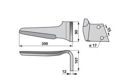Nůž rotačních bran pravý Frandent SU980171