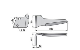 Nůž rotačních bran levý Frandent SU980172