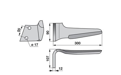 Nůž rotačních bran levý Frandent SU980172 - 
