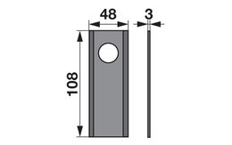 Nůž rotačky rovný (25ks) 108x48x3, d=21,0