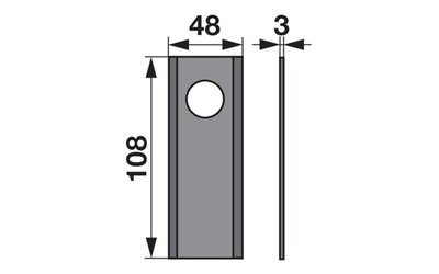 Nůž rotačky rovný (25ks) 108x48x3, d=21,0 - 