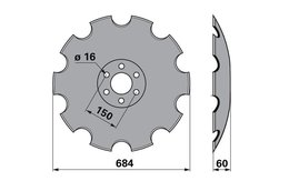 Disk podmítače ozubený Horsch Tiger 00311081