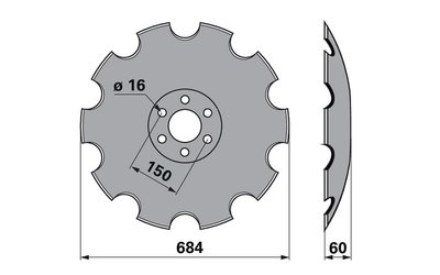 Disk podmítače ozubený Horsch Tiger 00311081 - 