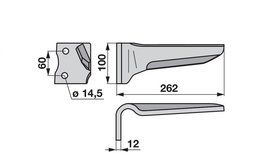 Nůž rotačních bran levý Howard 182935
