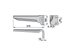 Nůž rotačních bran levý Howard 185505