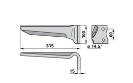 Nůž rotačních bran pravý Howard 182940