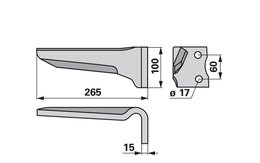 Nůž rotačních bran pravý Howard 185516
