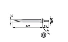Hřeb bran rovný, 18 x 220 mm, M16, hrana-hrana