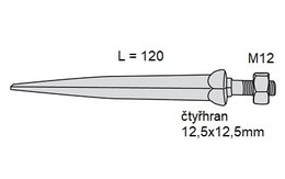 Hřeb bran ocelový, rovný, 14 x 120 mm, M12