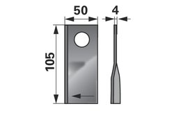 Nůž rotačky pravý (25ks) 105x50x4, d=20,5