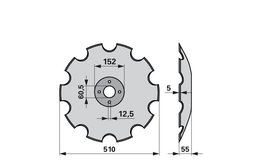 Disk podmítače ozubený Knoche 258513