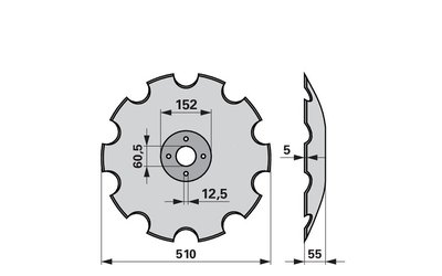 Disk podmítače ozubený Knoche 258513 - 