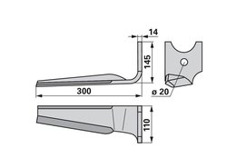 Nůž rotačních bran pravý Kuhn K2500080