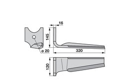  Nůž rotačních bran levý Kuhn K2500090