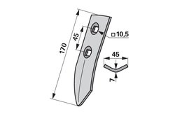 Radlička 45 x 7 x 170 mm Kverneland AC430800