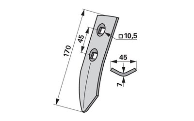 Radlička 45 x 7 x 170 mm Kverneland AC430800 - 