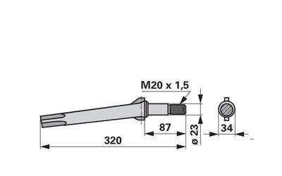 Nůž rotačních bran rovný Lely 1.1606.0021.0 - 