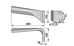 Nůž rotačních bran pravý Lemken 3377012