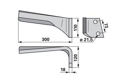 Nůž rotačních bran pravý Lemken 3377012 - 