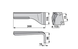 Nůž rotačních bran pravý Lemken 3377022