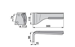  Nůž rotačních bran levý Lemken 3377023