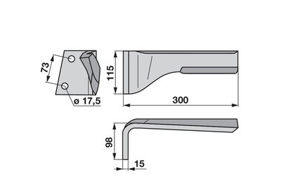  Nůž rotačních bran levý Lemken 3377023 - 