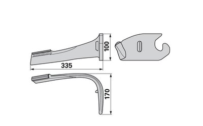Nůž rotačních bran levý, s karbidem Lemken 3377049H - 